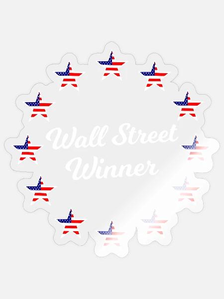 America Wall Street - Sticker Größe S (10 x 10 cm) - Transparent glänzend
