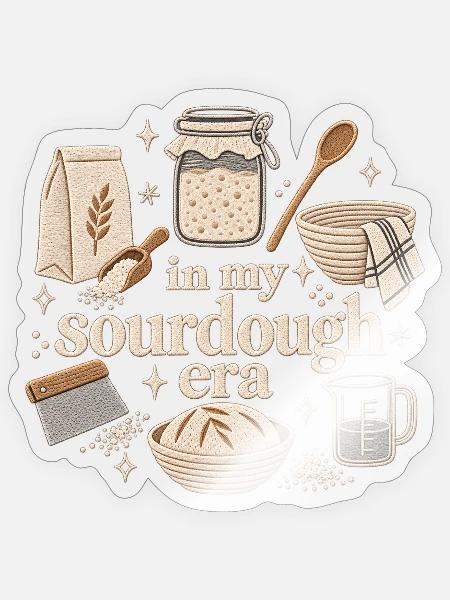 My sourdough era - Sticker Größe S (10 x 10 cm) - Transparent glänzend
