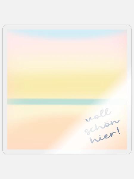 voll schön hier - Sticker Größe S (10 x 10 cm) - Transparent glänzend