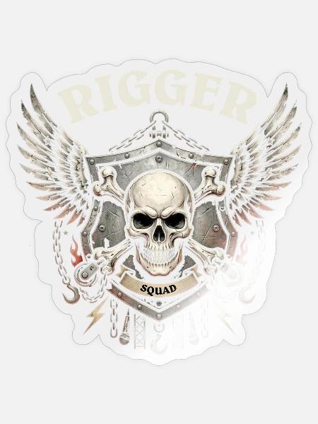 RIGGER-TRUPP - Sticker Größe S (10 x 10 cm) - Transparent glänzend