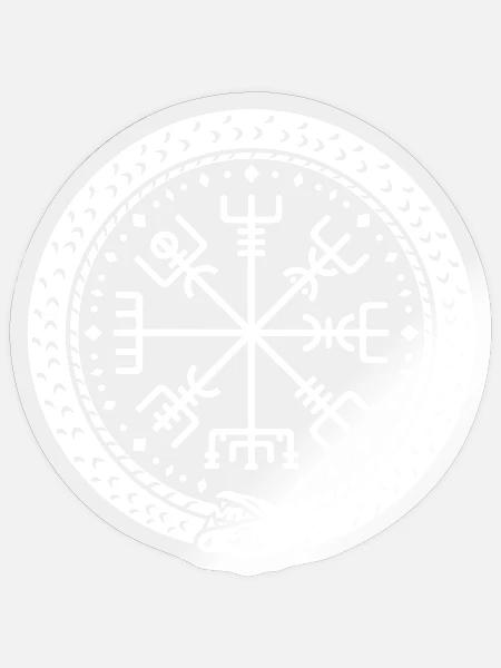 Vegvisir im Ring der Weltenschlange - Sticker Größe S (10 x 10 cm) - Transparent glänzend