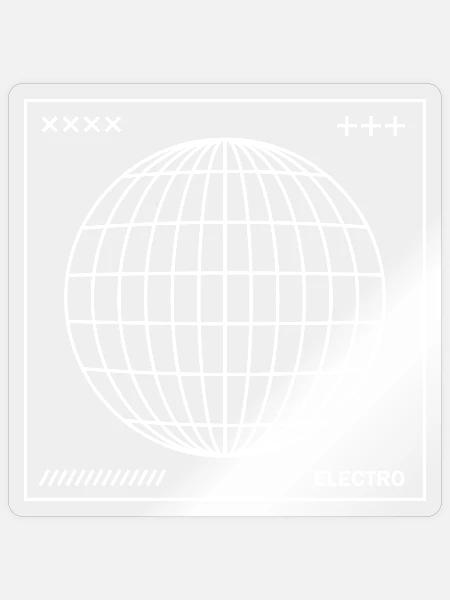 Globe Grid Electro Noir - Sticker Größe S (10 x 10 cm) - Transparent glänzend