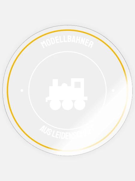 Modellbahn Modellbahner Geschenk Emblem - Sticker Größe S (10 x 10 cm) - Transparent glänzend