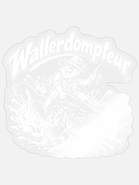 Waller Angeln - Sticker Größe S (10 x 10 cm) - Transparent glänzend