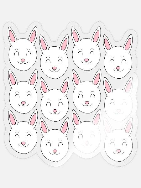 Süßes Hasengesicht - Sticker Größe S (10 x 10 cm) - Transparent glänzend