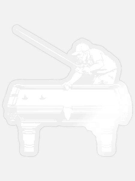 Billardspieler Pixel Grafik - Sticker Größe S (10 x 10 cm) - Transparent glänzend