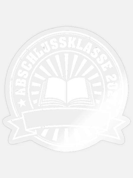 Abschlussklasse 2027 Retro Abzeichen Schule Shirt - Sticker Größe S (10 x 10 cm) - Transparent glänzend