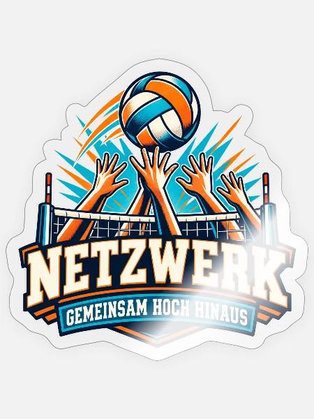 Netzwerk – Gemeinsam hoch hinaus - Sticker Größe S (10 x 10 cm) - Transparent glänzend
