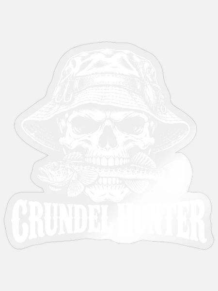 Grundel Hunter Angler Skull - Sticker Größe S (10 x 10 cm) - Transparent glänzend