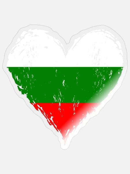 Bulgarien Herzflagge Grunge - Sticker Größe S (10 x 10 cm) - Transparent glänzend