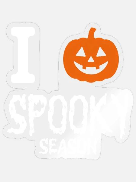 Ich liebe Spooky Season - Sticker Größe S (10 x 10 cm) - Transparent glänzend
