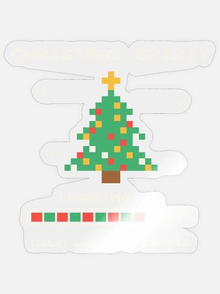 Pixel Weihnachtsgeist lädt - Sticker Größe S (10 x 10 cm) - Transparent glänzend
