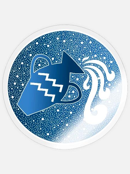 Sternzeichen: Wassermann - Sticker Größe S (10 x 10 cm) - Transparent glänzend