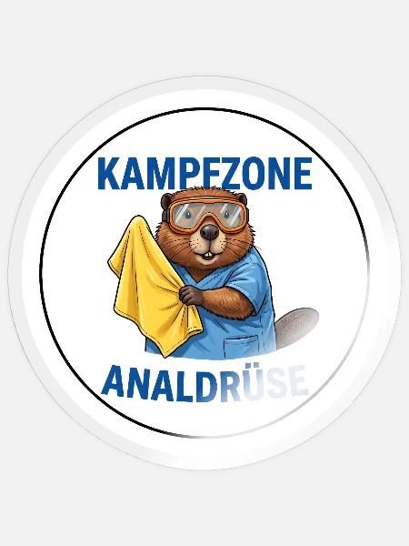 Kampfzone Analdrüse TFA Motiv - Sticker Größe S (10 x 10 cm) - Transparent glänzend