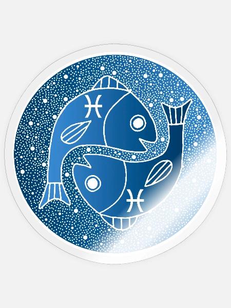 Sternzeichen: Fische - Sticker Größe S (10 x 10 cm) - Transparent glänzend
