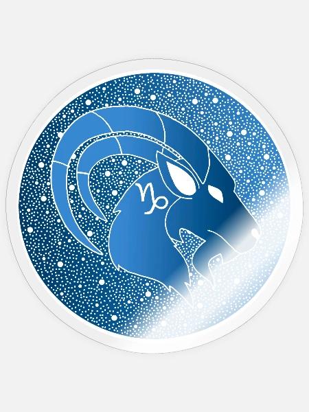 Tierkreiszeichen: Steinbock - Sticker Größe S (10 x 10 cm) - Transparent glänzend