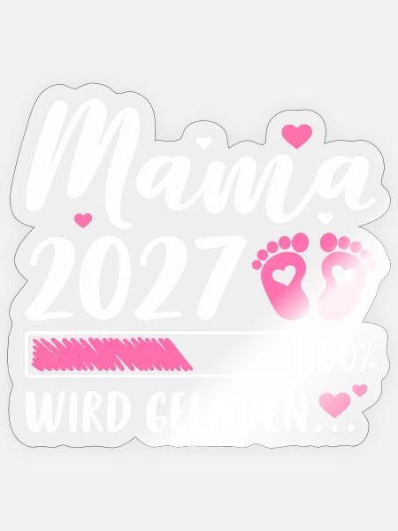 Mama 2027 - Sticker Größe S (10 x 10 cm) - Transparent glänzend