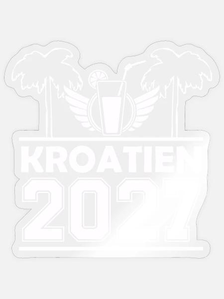 Kroatien 2021 Stranddrink - Sticker Größe S (10 x 10 cm) - Transparent glänzend