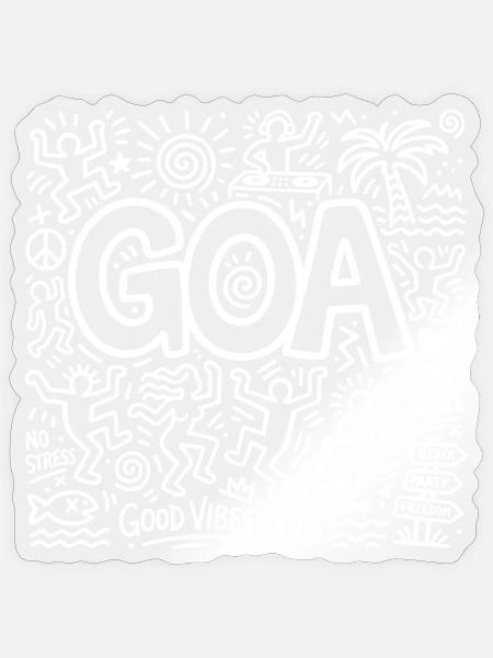 Goaparty - Sticker Größe S (10 x 10 cm) - Transparent glänzend