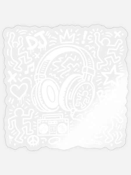 Kopfhörer - Sticker Größe S (10 x 10 cm) - Transparent glänzend