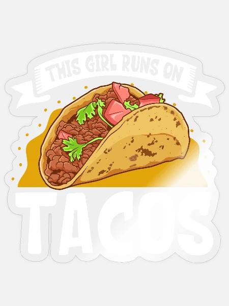 Ladies love Tacos - Sticker Größe S (10 x 10 cm) - Transparent glänzend