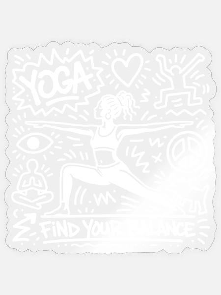 Yoga - Sticker Größe S (10 x 10 cm) - Transparent glänzend