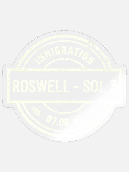 Roswell 1947 Alien Einreisestempel - Sticker Größe S (10 x 10 cm) - Transparent glänzend