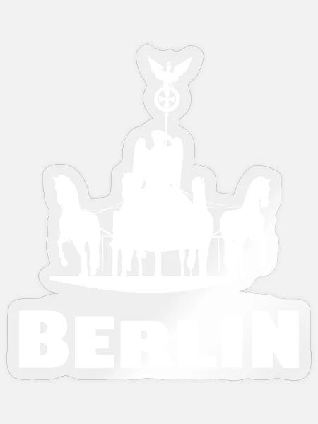 Berlin Silhouette Karussell - Sticker Größe S (10 x 10 cm) - Transparent glänzend