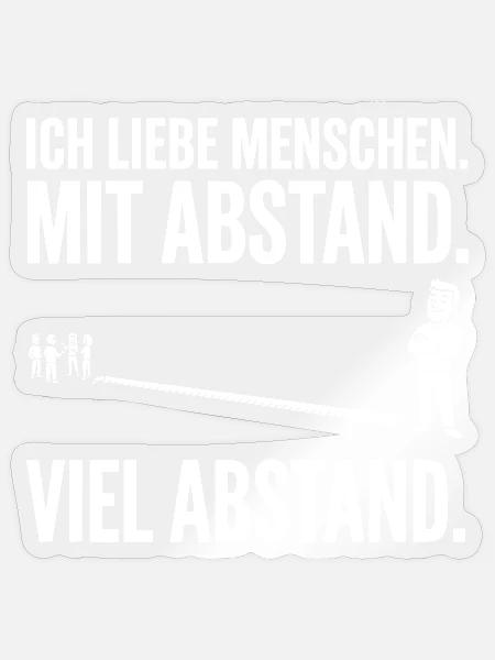 Ich liebe Menschen. Mit Abstand - Sarkasmus - Sticker Größe S (10 x 10 cm) - Transparent glänzend