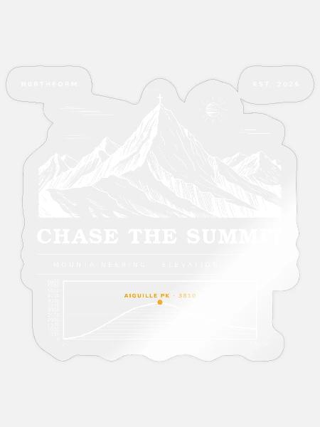 Chase the Summit – Bergsteigen - Sticker Größe S (10 x 10 cm) - Transparent glänzend