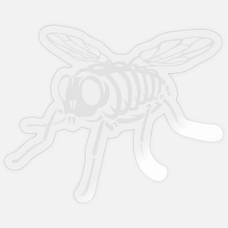 Skeleton Fly - Sticker Größe S (10 x 10 cm) - Transparent glänzend