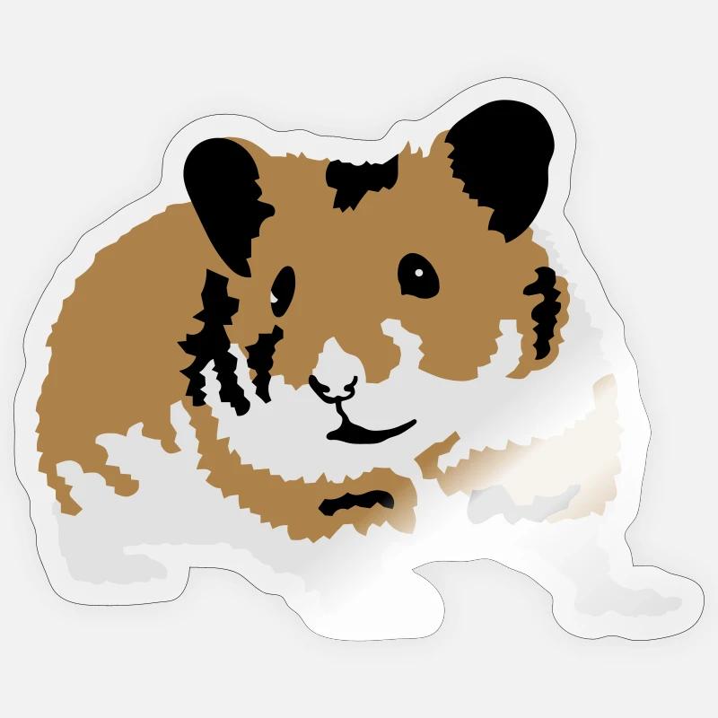 hamster - Sticker taille S (10 x 10 cm) - brillant transparent