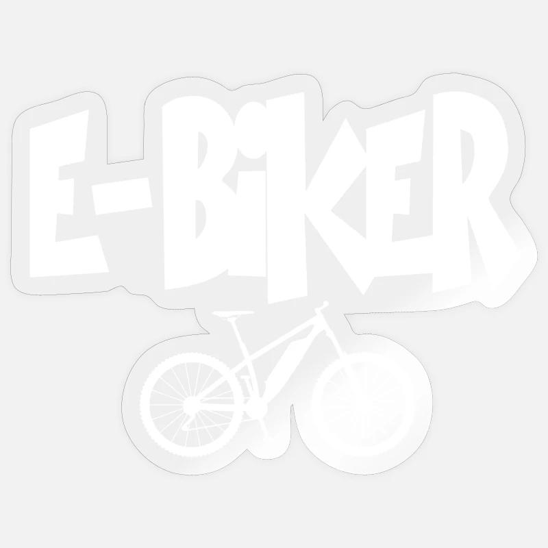E-BIKER E Bike - Sticker taille S (10 x 10 cm) - brillant transparent
