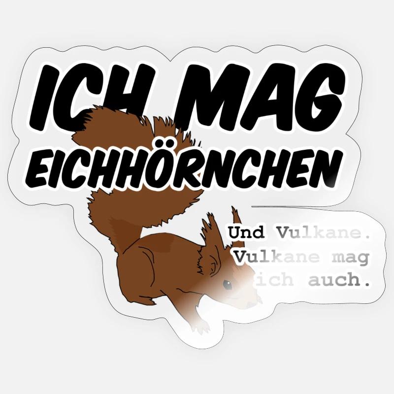 Eichhörnchen Vulkan Quiz Jäger lustig Spruch - Sticker Größe S (10 x 10 cm) - Transparent glänzend