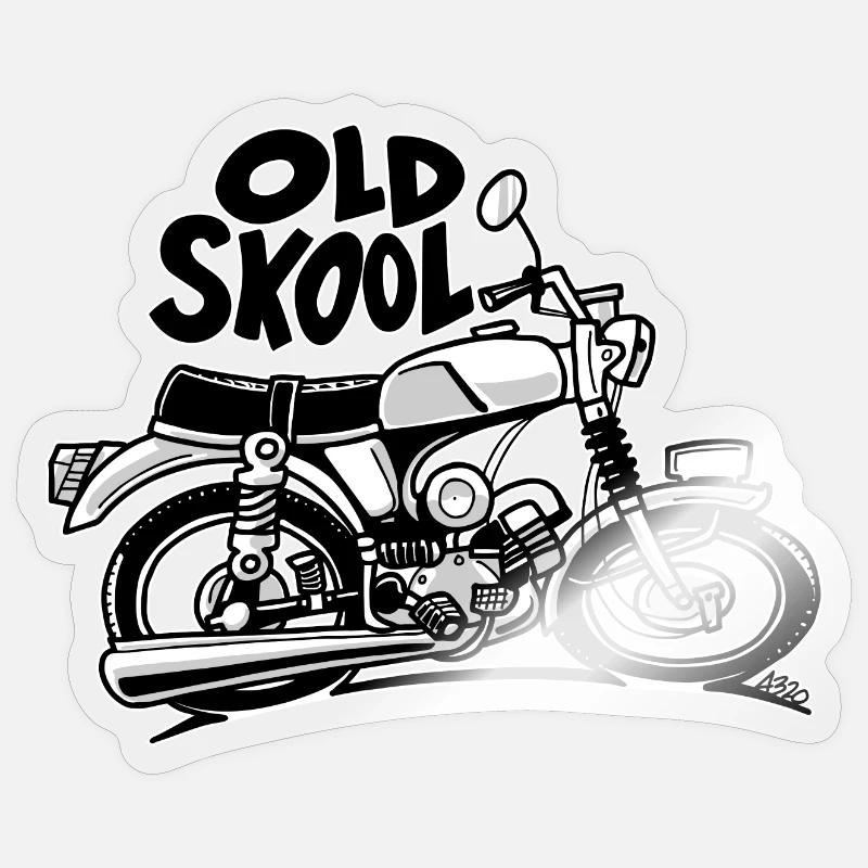0897 moped 50cc OLD SKOOL Sticker size S (10 x 10 cm)