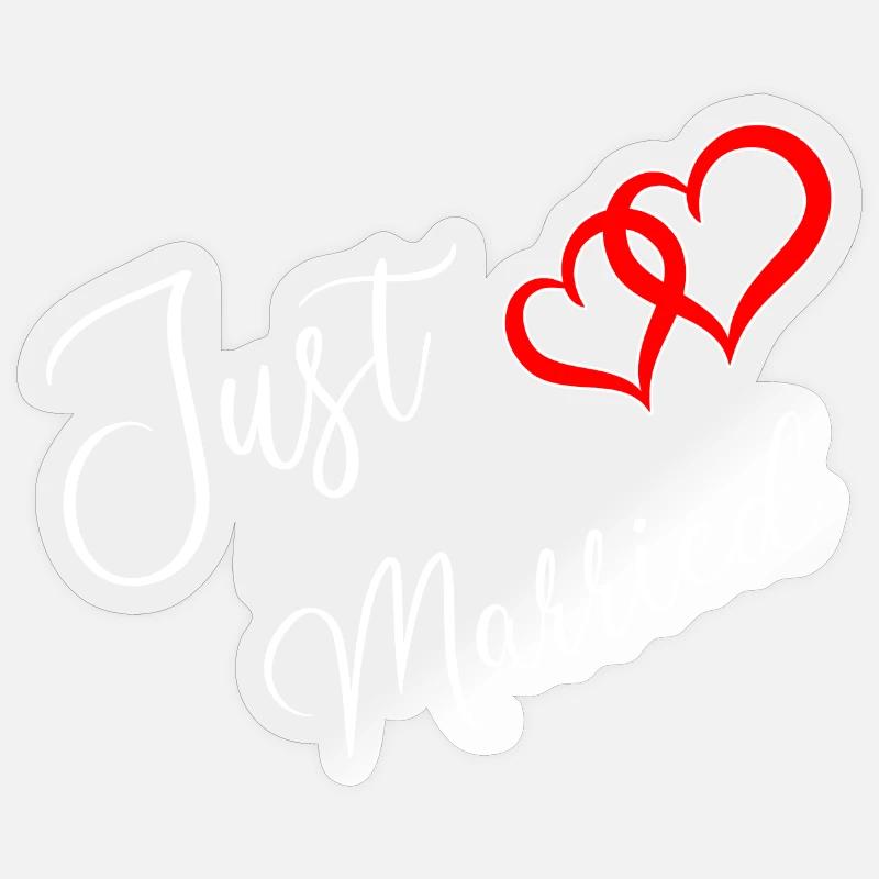 Just Married Sticker size S (10 x 10 cm)