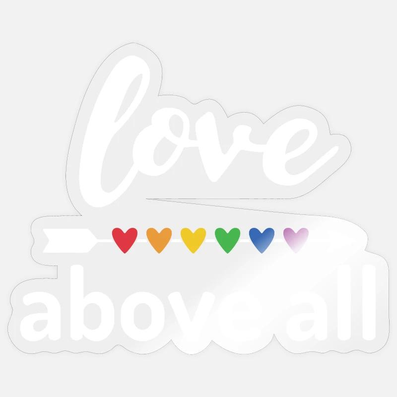 Liebe über alles - Sticker Größe S (10 x 10 cm) - Transparent glänzend