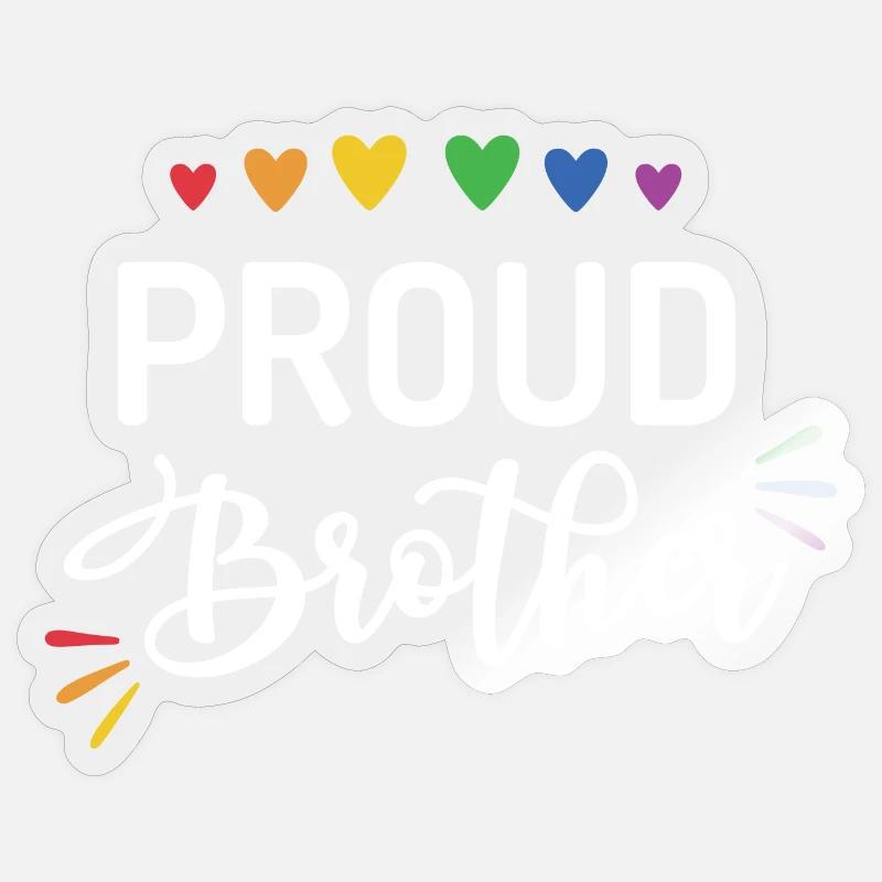 Fier frère - Sticker taille S (10 x 10 cm) - brillant transparent