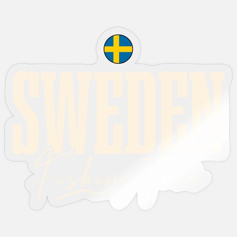 Excursion de pêche en Suède Sticker taille S (10 x 10 cm)