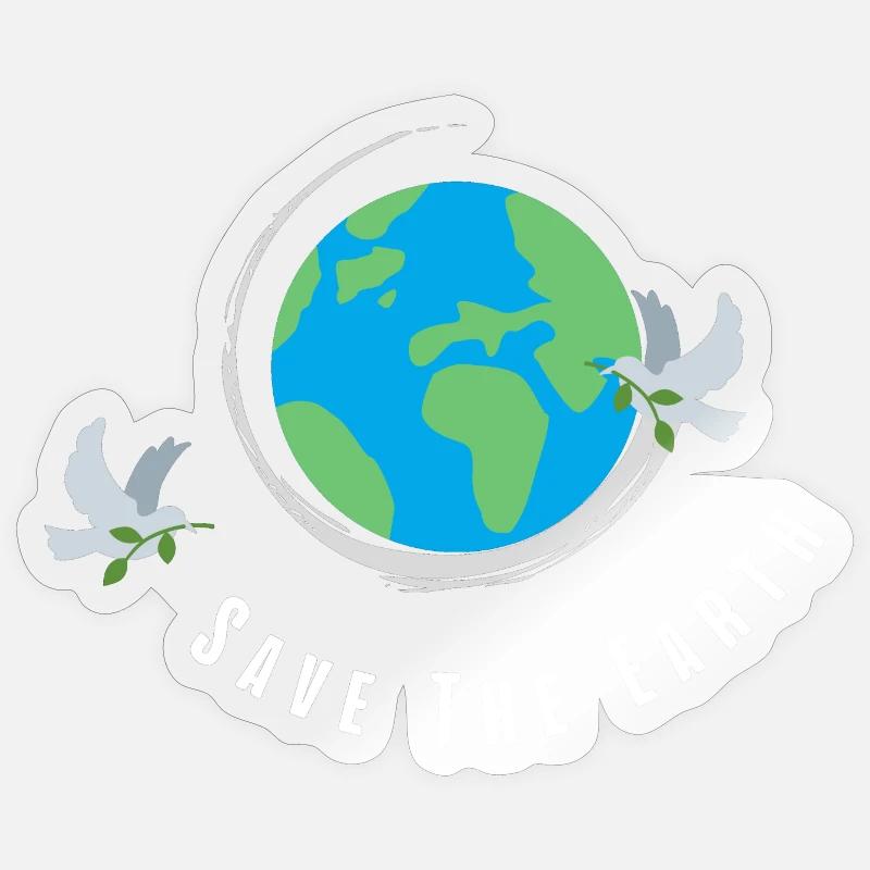 Die Erde retten - Sticker Größe S (10 x 10 cm) - Transparent glänzend