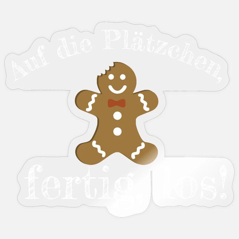 Weihnachten Plätzchen - Sticker Größe S (10 x 10 cm) - Transparent glänzend