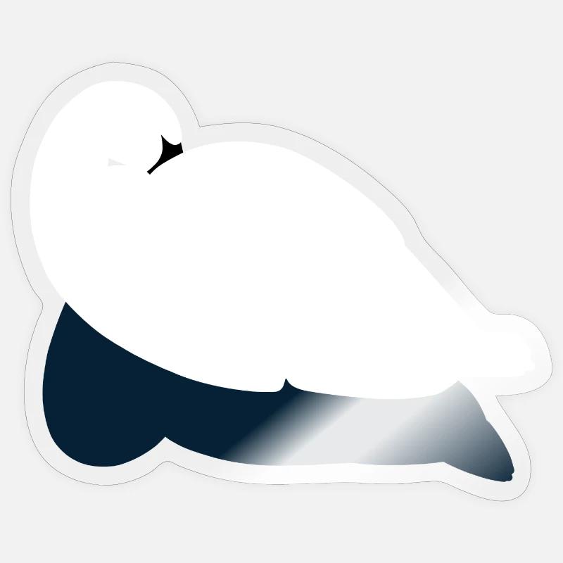 Cygne - Sticker taille S (10 x 10 cm) - brillant transparent