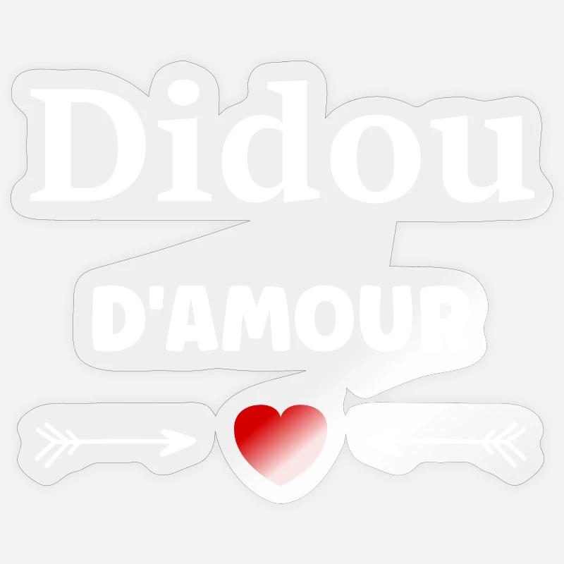 Didou d'amour - Sticker taille S (10 x 10 cm) - brillant transparent