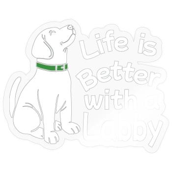 Labrador Dog Dog owner Mistress Mr. Wau - Sticker size S (10 x 10 cm) - transparent glossy - Front