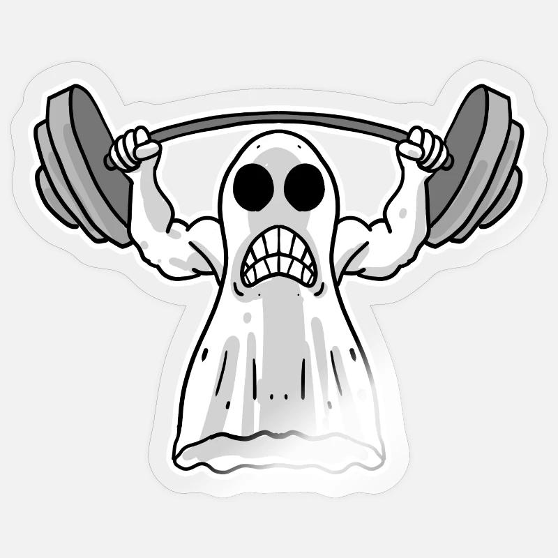 Gewicht heben - Geist Motiv - Sticker Größe S (10 x 10 cm) - Transparent glänzend