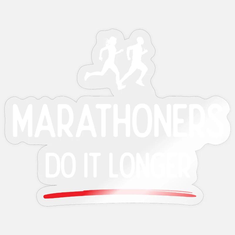 Marathoners Do It Longer - Sticker size S (10 x 10 cm) - transparent glossy