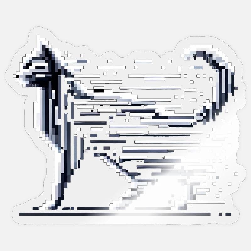 Chat Pixel - Sticker taille S (10 x 10 cm) - brillant transparent