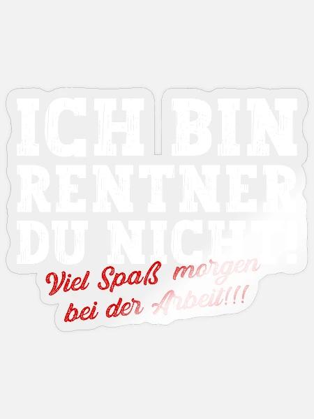 Rentner Rentnerin Rente Geschenk Ruhestand - Sticker Größe S (10 x 10 cm) - Transparent glänzend