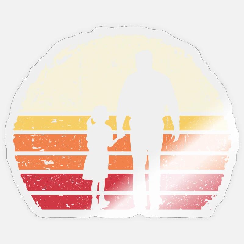 Sunset Walk Silhouette - Sticker size S (10 x 10 cm) - transparent glossy