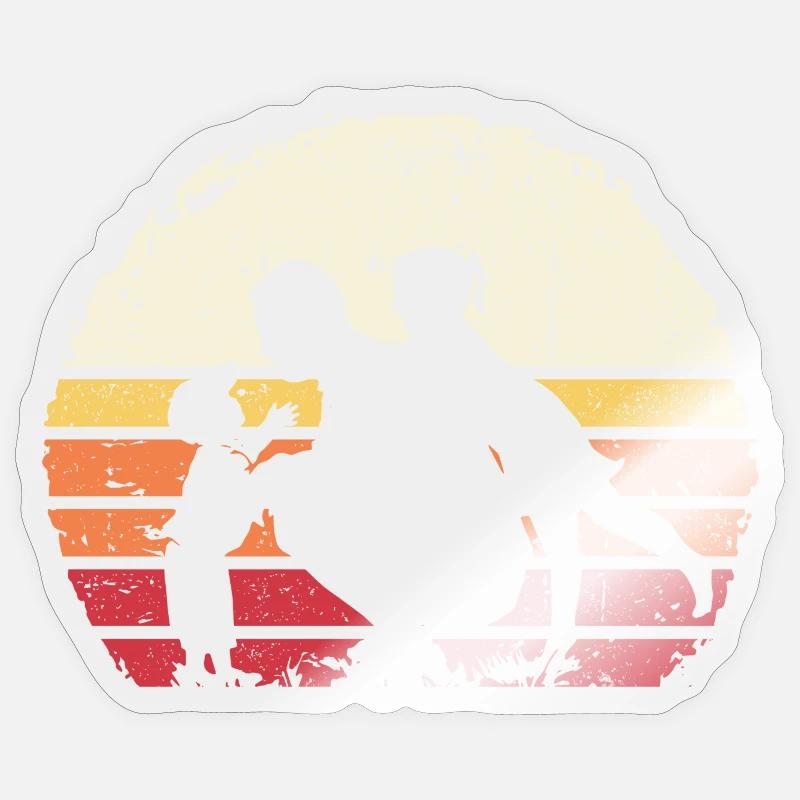 Silhouette Trio Coucher de Soleil - Sticker taille S (10 x 10 cm) - brillant transparent